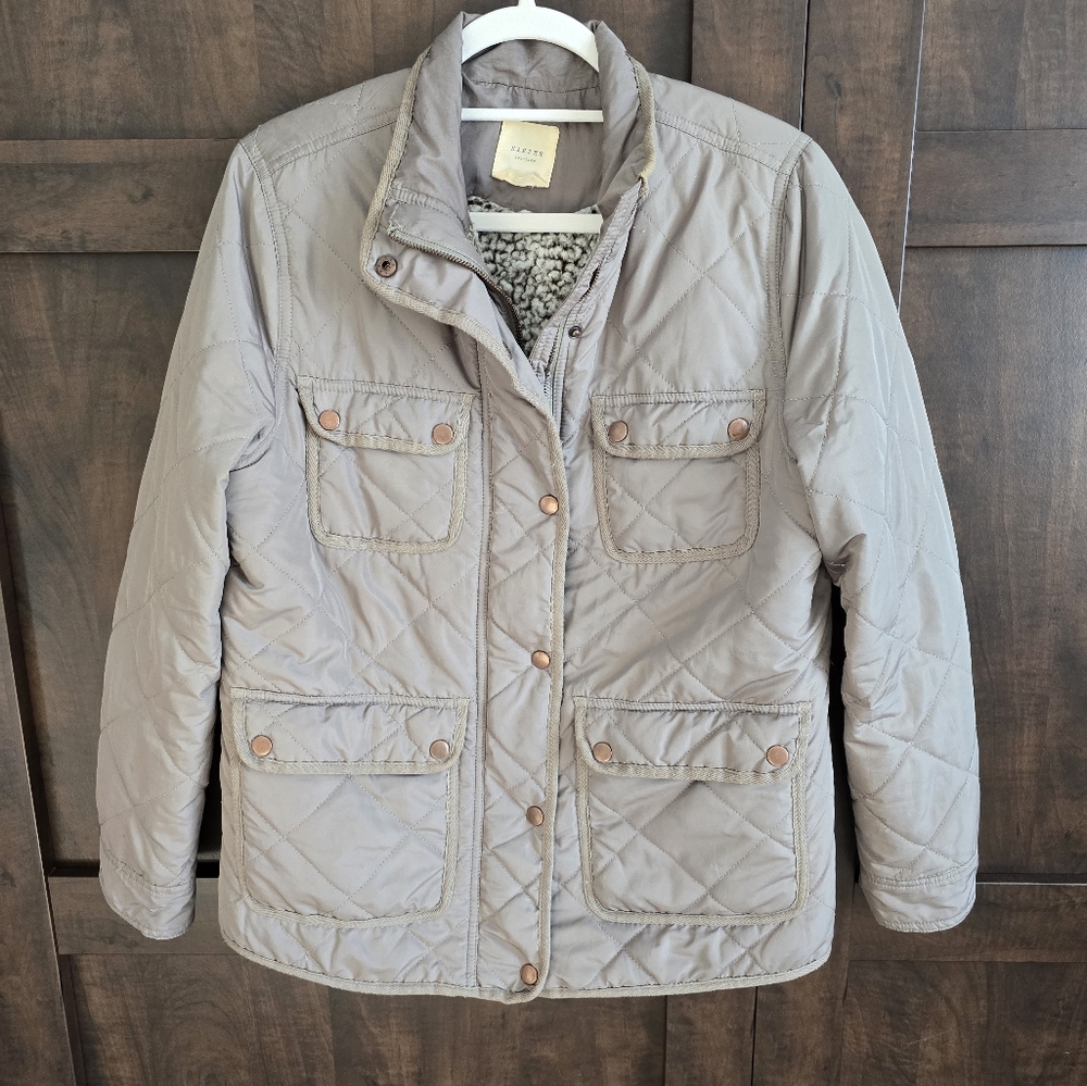 Sherpa lined Olive jacket - Picture 2 of 2